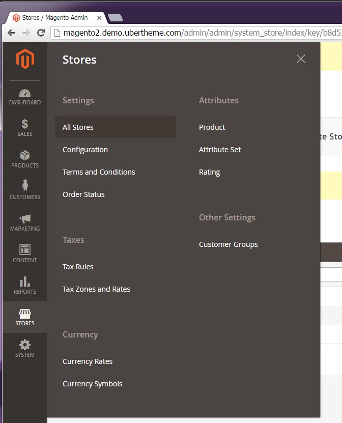 stores magento2