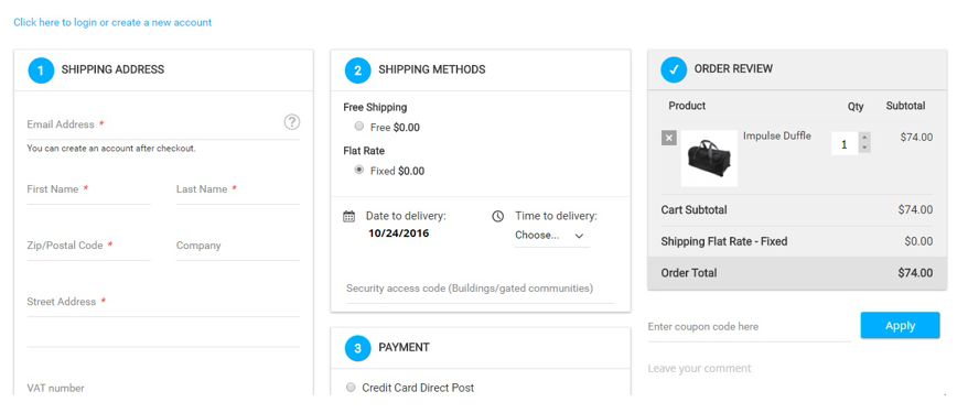 example of onestepcheckout